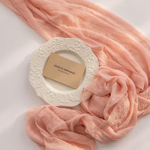 2Pcs Pink Cheesecloth Table Runner 120 Inches for Party Home Decor - Image 5