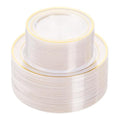 BESTVIP 100PCS Clear Plastic Plate, Disposable Party Plates with 50 Dinner and 50 Dessert Plates, Plastic Plate for Party, Wedding and Birthday by Bestvip