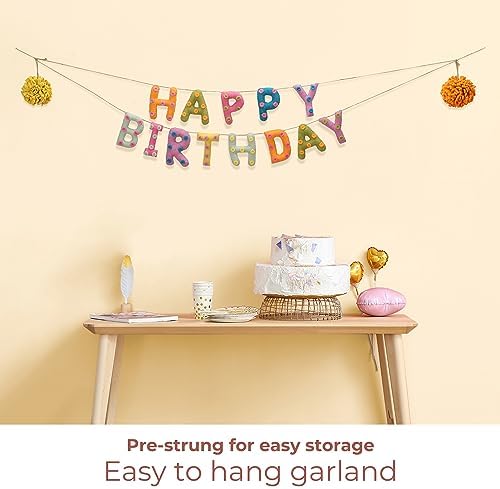 Folkulture Happy Birthday Garland, Party Garland for Wall Décor - 72 Inches - Image 5