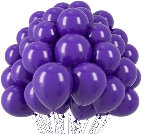 Voircoloria 110pcs Dark Purple Deep Purple Latex Party Balloons, 12inch by Voircoloria