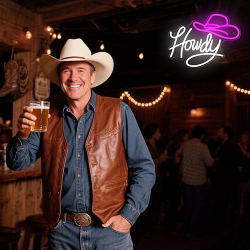 Cowboy Hat Neon Sign Howdy Neon Sign for Wall Decor Dimmable - Image 5