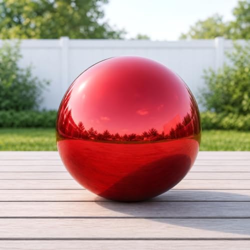 Red Inflatable Mirror Ball 47.3in, Reusable Hanging Mirror Balls Decor Shiny, PVC Large Event Decoration Disco Bubble for Holiday, Party, Wedding - Without Air Pump (1 Piece, 3.93ft) by BreatheDriftShine
