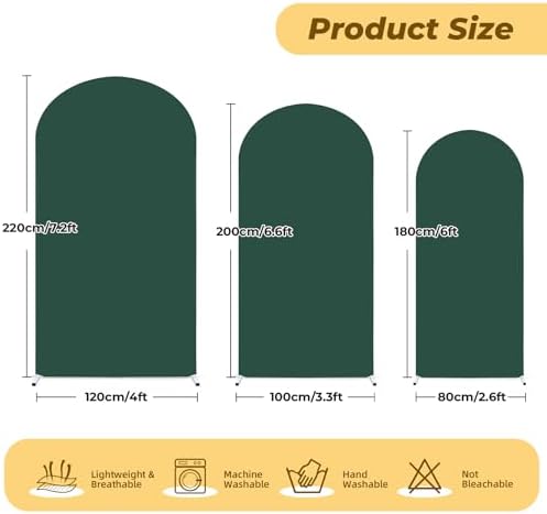 6.6 ft Arch Backdrop Cover Hunter Green - Double-Sided Spandex Arch Covers Stretchy Backdrop for Balloon Arches Birthday Party Baby Shower Banquet Wedding Photo Background - Image 2