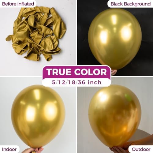 Bezente Metallic Gold Balloons 18 Inch 30 Pack Latex Large Thick - Image 2