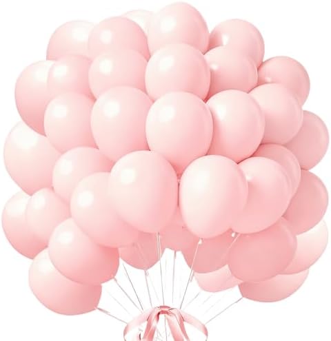 160Pcs Pastel Pink 12 Inch Pink Latex Party Balloons for Wedding Bridal Shower Gender Reveal Birthday Party Decoration by PAXILE