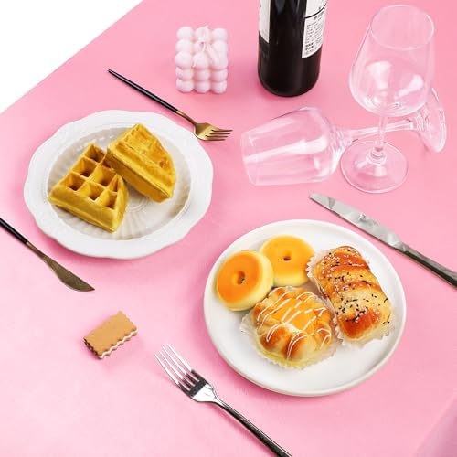 TURSTIN 4 Pack Pink Satin Tablecloth 102 x 58 Inch Overlay Table Cover - Image 5