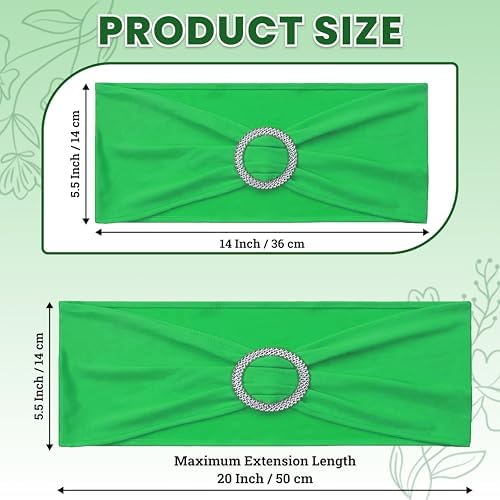 MDS Pack of 50 Spandex Chair Sashes for Wedding Party & Event – Light Green - Image 2