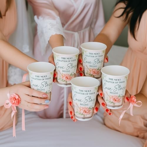 Yungyan 252 Pcs Next Chapter Love Bridal Shower Party Tableware Set Included Plates Napkins Cups Forks Knives Cutlery for Party Decorations Supplies 36 Guests - Image 5