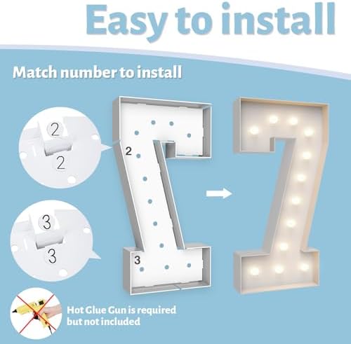 4FT Light Up Marquee Number 7- Large Foam Board Mosaic Kit - Image 4