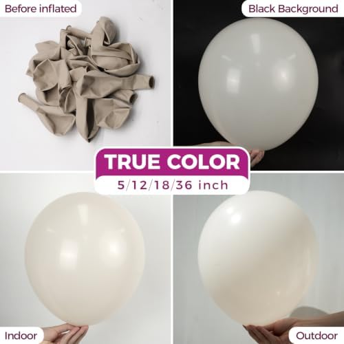 Bezente White Sand Latex Party Balloons 100 Pack 12 inch - Image 2