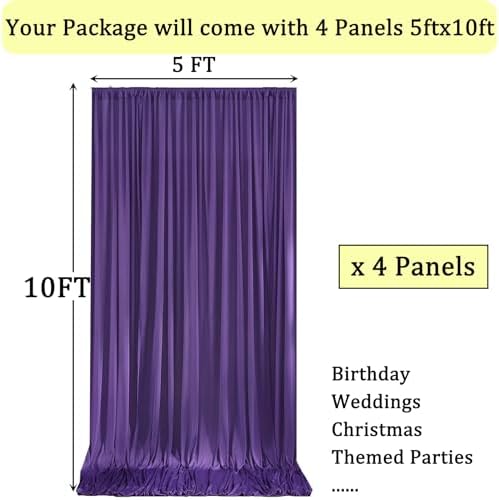20ft x 10ft Wrinkle Free Purple Backdrop Curtains for Parties, Thick Polyester Backdrop Drapes 20x10ft for Mermaid Birthday Background Baby Shower Home Decor - Image 6