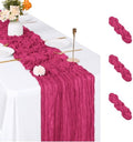 3 Pack Hot Pink Cheesecloth Table Runner, 17 x 108 inch, Semi Sheer Boho Cheese Cloth Fabric Table Runner Bulk for Wedding, Birthday, Party, Holiday, Home Decor (Hot Pink) by ACSUIT
