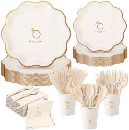 175 Pcs Engagement Party Supply Bridal Tableware Set, Classic by Unknown