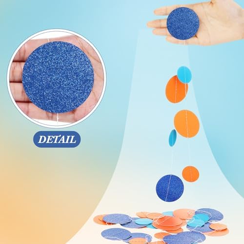 Outus 10 Pieces Orange,Blue Round Dots Garland Party Hanging Decor - Image 3