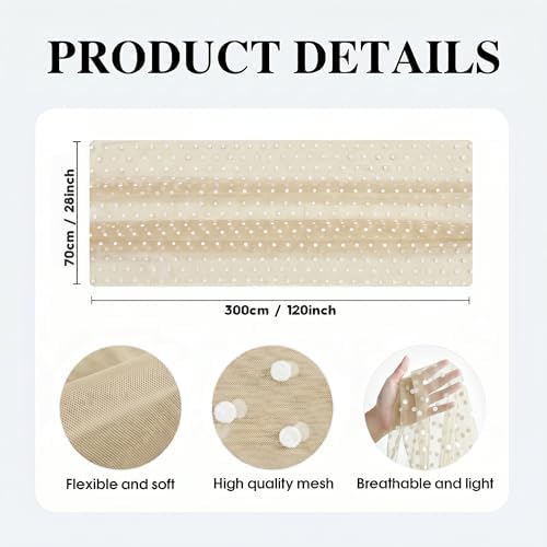 Artoid Mode Beige Gauze Flocking White Dots Table Runner 10FT,Seasonal Sheer Dining Table Decor for Wedding Anniversary Holiday Birthday Home Party - Image 5
