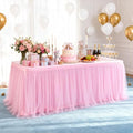 THARAHT Tulle Table Skirt 6FT 180CM Long for Rectangle Tables Round Tables Ruffle Desk Skirt for Princess Girls Birthday Party Cake Dessert Decorations Table Skirt by THARAHT