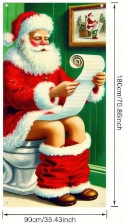 BlissYard Christmas Door Cover Wrapped Boxes Santa 35x71 Inch Polyester - Image 6