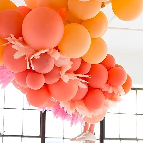 Voircoloria 110pcs Orange Latex Party Balloons, 12inch - Image 5