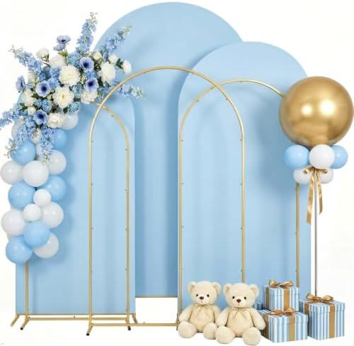 3PCS Metal Arch Backdrop Stand,6+6.6+7.2FT with Covers,Balloon Arch Stand by mekpiwu