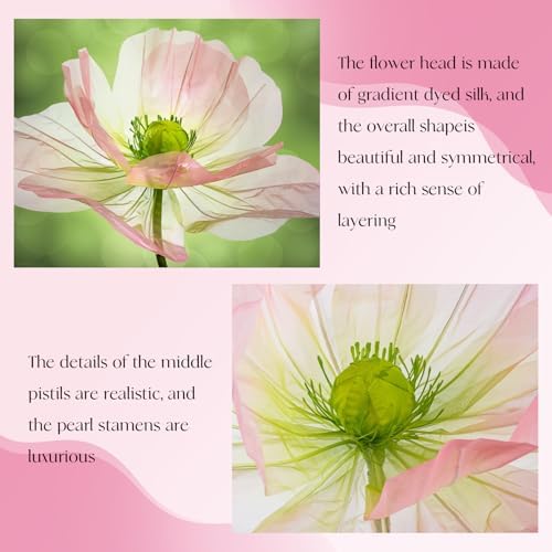 5.6 Ft Tall Large Artificial Silk Flower Green and Pink - Image 6