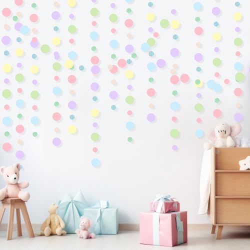 Outus 5 Pieces Dot Garland Banner Hanging, Pastel - Image 4