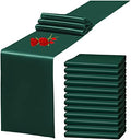 12 Pack Emerald Green Satin Table Runner 12 x 108 Inch Long Premium Table Runners for Wedding Party Events Decoration, Birthday Parties, Banquets Decorations, Graduations, Engagements by YMHPRIDE
