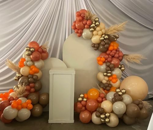 160Pcs Fall Balloons Garland Arch Kit - Orange Coffee Brown Gold White Sand Boho Latex Balloon for Autumn Birthday Hello Fall Little Pumpkin Baby Shower ThanksGiving Themed Party Decorations - Image 5