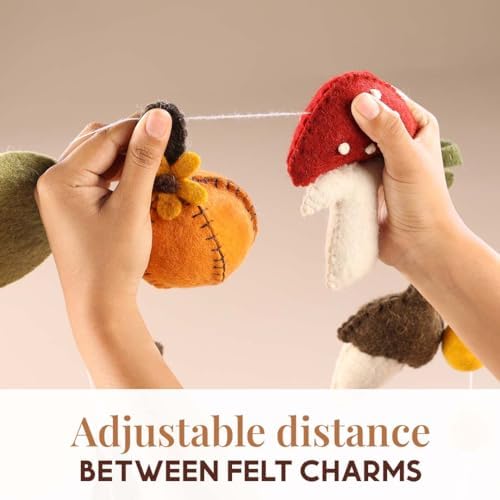 Folkulture Premium Fall Garland, Wool, Mushroom Decor, Thankful - 72 Inch - Image 6