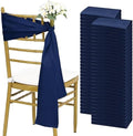 fani 60 PCS Satin Chair Sashes, 7x78 Inch, Navy Blue by fani