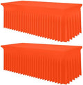 Smiry 2 Pack Spandex Elastic Fitted Table Cloth Skirt for 8FT Table by Smiry