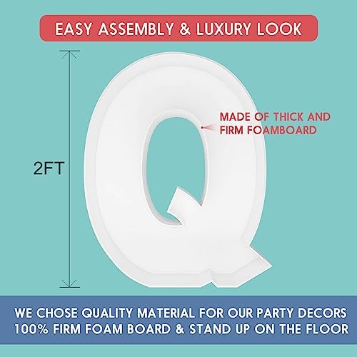 2FT DIY Mosaic Balloon Letter Q Frame, Fillable Party Backdrop Decor - Image 2