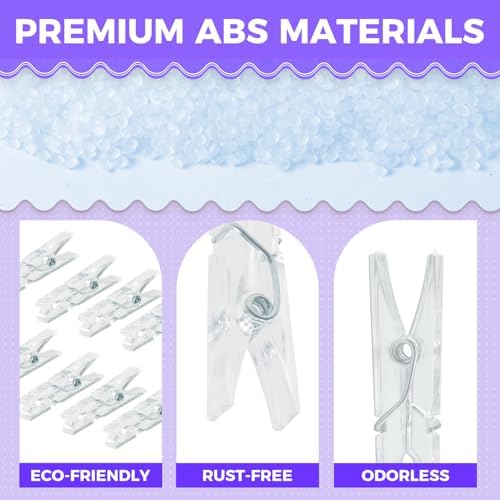 100PCS Baby Shower Games Clothespins Clear Plastic Clothes Pin 1.37inch - Image 3