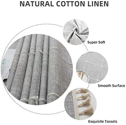 Deep Dream Tablecloths, Embroidered Waterproof Table Cloth Cotton Linen Wrinkle Free Anti-Fading Table Cover Decoration for Kitchen Dinning Party Christmas, 55 x 55 Inch - Gray - Image 3