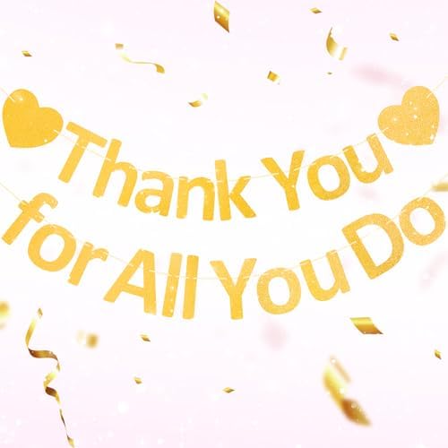 Thank You Banner Appreciation Banner for Appreciation Decorations Teacher Thanks Volunteer Events Office School Organization Thank You Parties (Gold) by Unknown