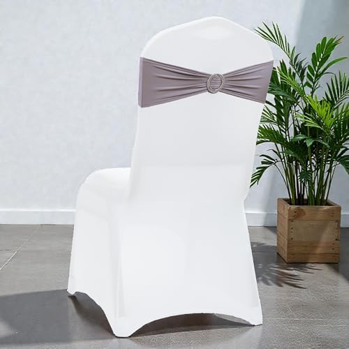 Pack of 150 Spandex Chair Sashes for Wedding Party & Event – Silver Grey - Image 5