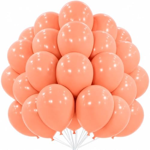PartyWoo Peach Balloons 50pcs Light Orange Latex Helium Balloons 12 Inch by PartyWoo