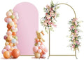 Arch Backdrop Stand and Cover Set, Metal Balloon Arch Backdrop 7.2ft, Gold Arched Stand Frame for Wedding, Parties,Birthday, Backdrop Decorations (Pale Pink,7.2ft) by Holldoor