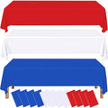 12 Pack Red White and Blue Disposable Plastic Tablecloths by BCCSNNM