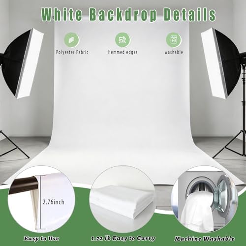 White Photography Backdrop for Photoshoot, Fabric 8x10ft - Image 5