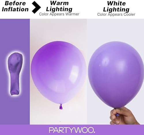 PartyWoo Purple Balloons 50pcs Latex Helium Balloons 12 Inch - Image 3