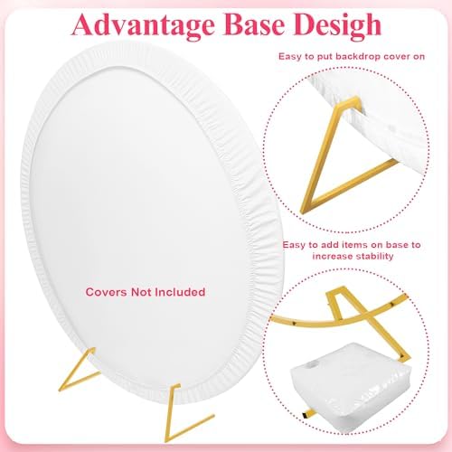 Wokceer Round Backdrop Stand 6FT Gold Metal Circle Balloon Arch Frame - Image 3