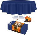 Grandipity Plastic Table Cloth Disposable 12 Pack 84" Round Navy by Grandipity