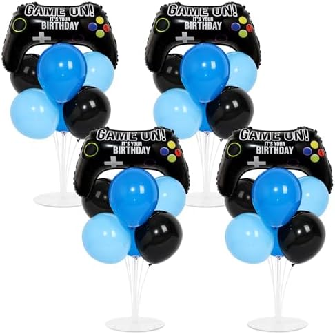 Naozinebi 4 Sets Video Game Birthday Party Balloons Stand Kit Party Decor by Naozinebi
