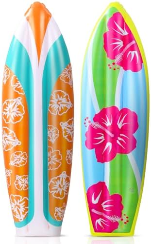 JellyArch 4 Pcs Inflatable Surf Board 36 Inch Inflatable Pool Floats by JellyArch