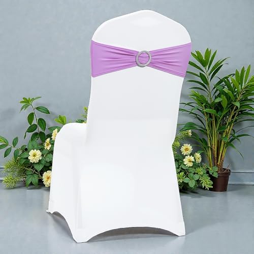 Pack of 75 Spandex Chair Sashes for Wedding Party & Event – Light Purple - Image 5