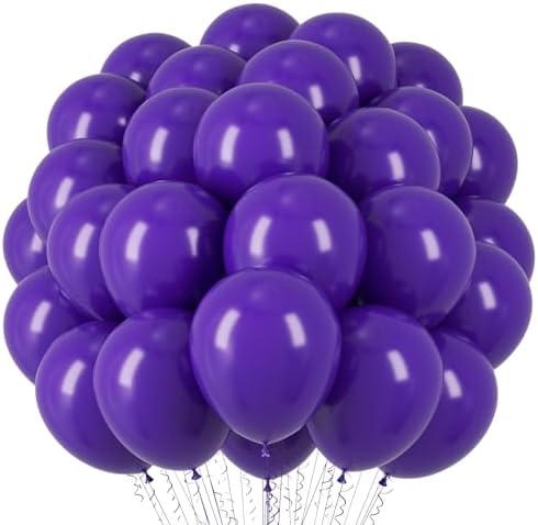 Voircoloria 66pcs Dark Purple Deep Purple Latex Party Balloons, 12inch by Voircoloria