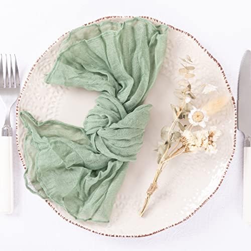 DeZerlor Sage Green Washable Cheesecloth Napkins Set of 50 for Party - Image 4