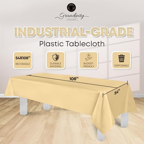 Grandipity Plastic Table Cloth Disposable 12 Pack 54” x 108” Rectangle - Image 2