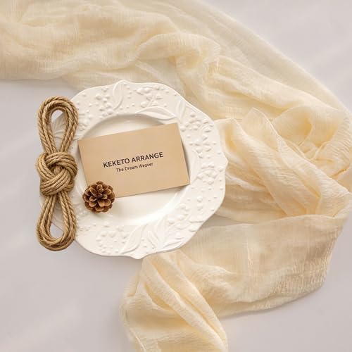 3Pcs White Cheesecloth Table Runner 120 Inches for Party Boho Home Decor - Image 5