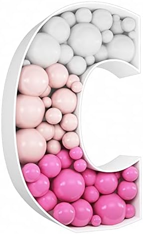 3FT DIY Mosaic Balloon Letter C Frame, Fillable Party Backdrop Decor by JW+Passion+-+Premium+Quality%2C+Made+With+Passion